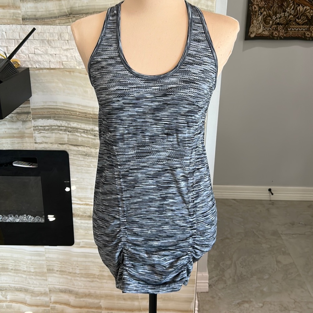 Athleta Support Compression Tank Yoga Fitness Top size S Gray (733)